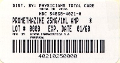 Promethazine 25 mg (Package Label 01)